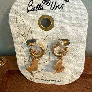 Bella Uno Gold Heart Earrings
